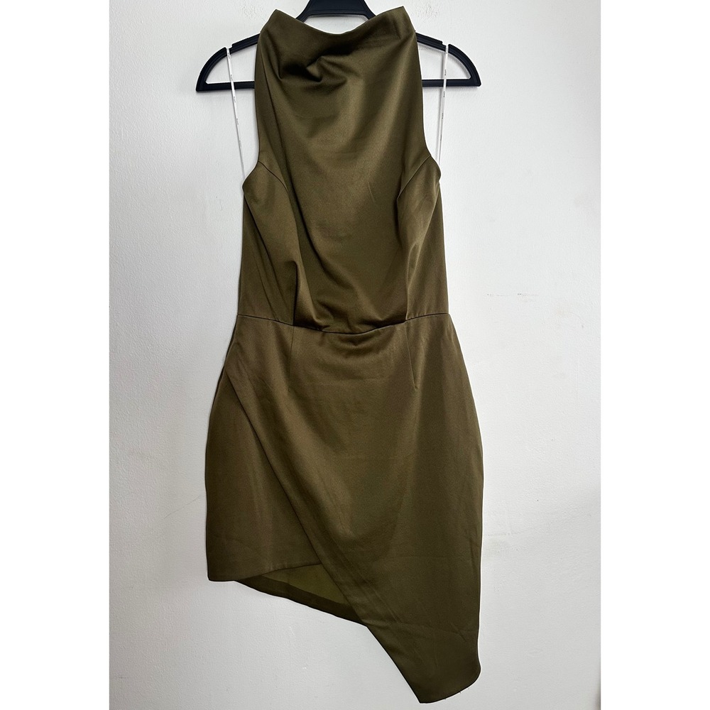 Elliatt Camo NWT Backless Khaki Olive  Asymmetrical Mini Dress‎ LG Sultry Edgy